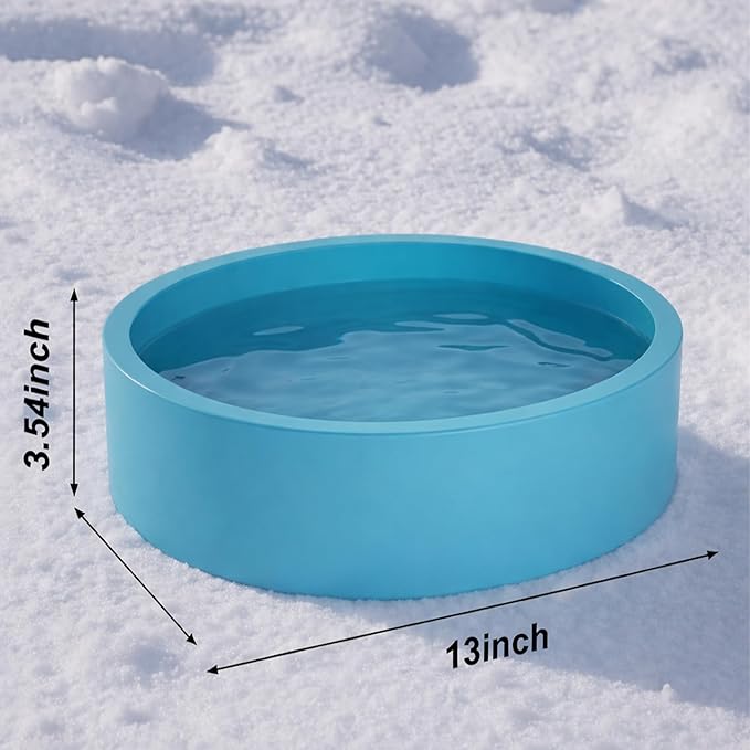 Large Heated Water Bowl for Dog & Cat, Outdoor Heated Dog Bowl with Chew Resistant Power Cord, Waterproof Heated Pet Bowl Smart Thermal-Dish in Winter for Dog Cat Chicken Birds, 108 OZ UL Certified