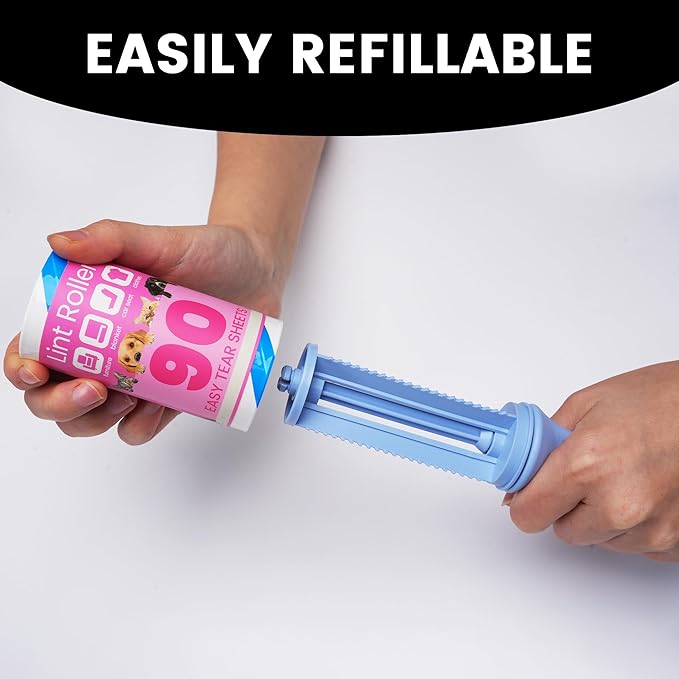 TAPEBEAR Lint Rollers 360Sheets with 2 Handles, Sticky Roller for Pet Hair Lint Debris, Easy Start Easy Spiral Tear Dog and Cat Lint Remover for Clothes Sofa Bed Furniture Carpet Car Seat