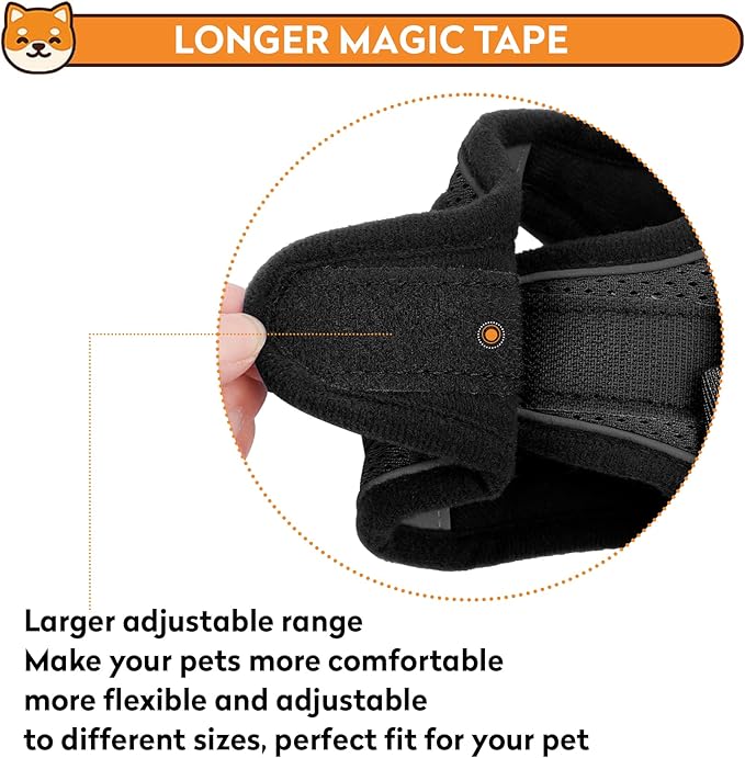Dog Harness with Leash Set, No-Pull Step-in Reflective Pet Harness with 1 Leash Clips, Adjustable Soft Padded Easy Walk Dog Vest for Small Medium Large Dogs, Cats(Carbon Black, XSmall)
