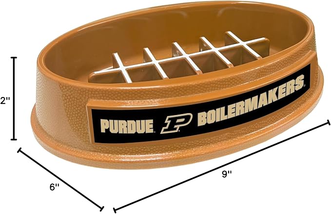 NCAA Super-Bowl - Purdue Boilermakers Slow Feeder Dog Bowl. Football Design Slow Feeding Cat Bowl for Healthy Digestion. Non-Slip Pet Bowl for Large & Small Dogs & Cats