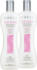 BioSilk for Dogs Silk Therapy Detangling Shampoo, Cleans and Moisturizes, Dematting Shampoo with Silk Proteins and Coconut Oil, No Parabens, pH Balanced, Made in USA, 12 Fl Oz - 2 Pack
