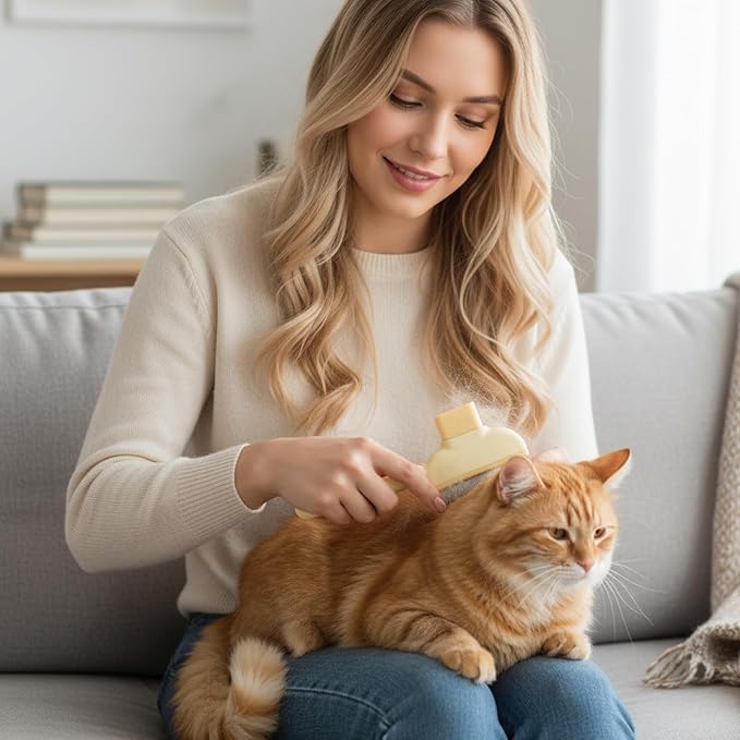 3-Piece Flea Comb Set for Cats, Flea Comb for Cats and Kittens, Cat Flea Comb with Stainless Steel Teeth, Flea Brush for Cat Grooming and Flea Removal, Gentle on Skin