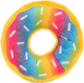 ZippyPaws Jumbo Donutz - Rainbow Plush Dog Toys for Aggressive Chewers, Summer Dog Pride Accessories