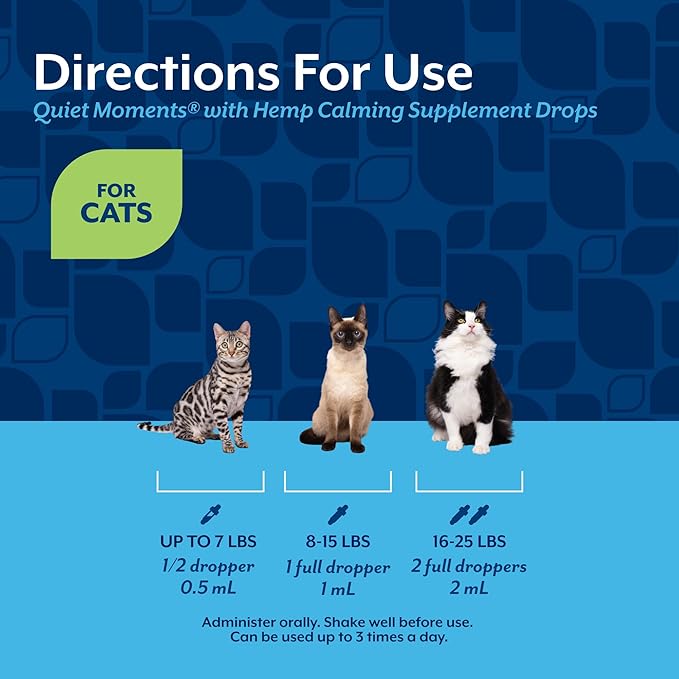 NaturVet Hemp Quiet Moments Calming Drops for Cat, 1oz