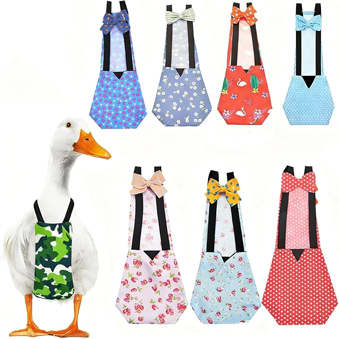 QBLEEV Duck Diapers for Pet Ducks & Chickens, Reusable Chicken Diaper for Indoor Poultry, Waterproof Breathable Baby Duckling Diaper with Elastic Straps, for Ducks Chicks Hens Roosters