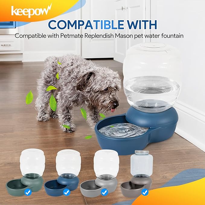 KEEPOW Dog & Cat Water Filter - 12 Pack Replacement for Petmate Replendish Fountain