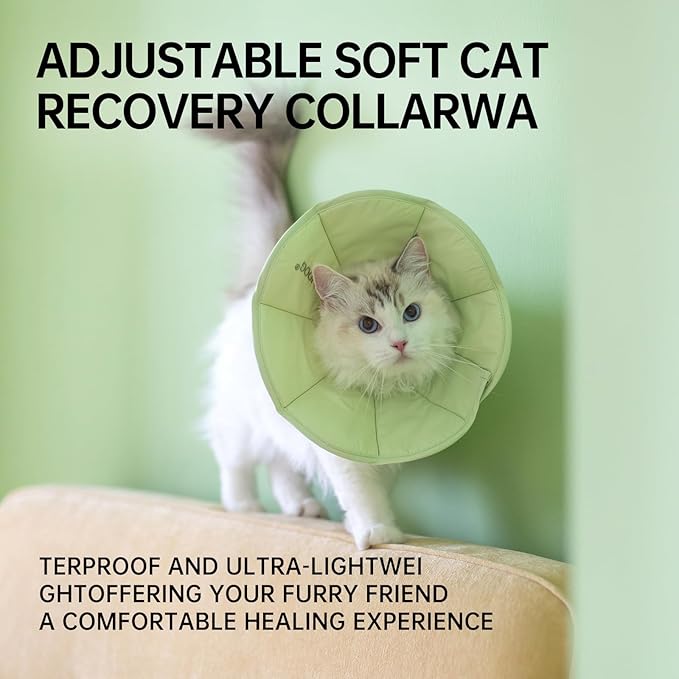 Touchdog Soft Cat Cone Collar, Waterproof Recovery Collar for Cats After Surgery, Lightweight Elizabethan Collar for Kittens, Small to Large