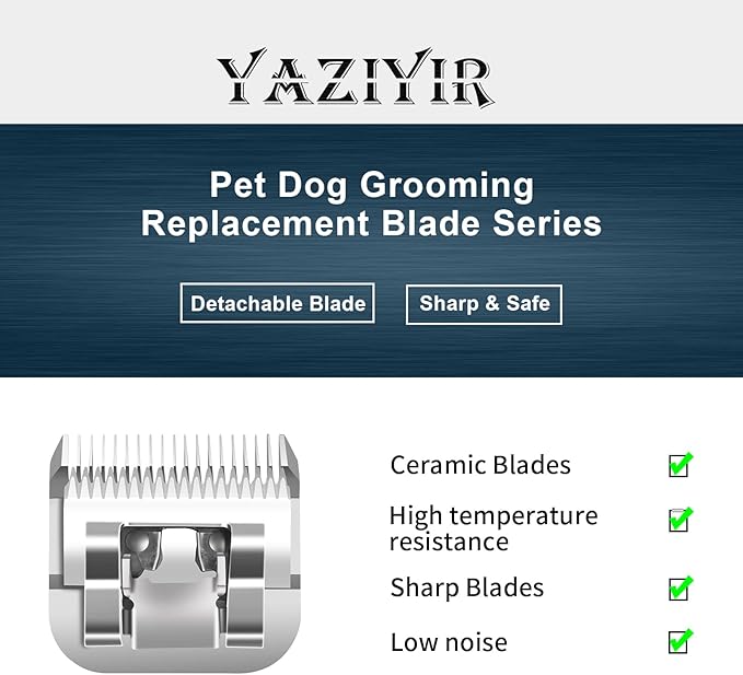 30# Pet Dog Grooming Detachable Ceramic Blades Compatible with Andis,Oster A5,Wahl KM10 Clippers,Cut Length 1/50"(0.5mm) -2 PCS