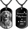 QYH Personalized Pet Memorial Necklace with Picture - Custom Loss of Dogs Keepsakes Necklacea with Message Laser Engraved Cat Necklace Customized Gifts for Pet Lovers (Pet-Necklace)