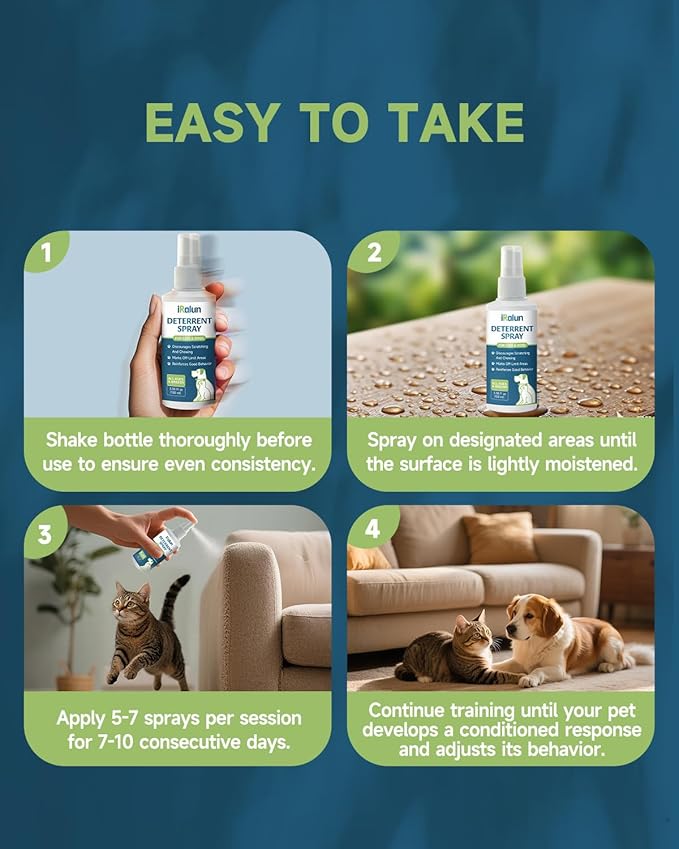 Cat Deterrent Spray - Safe Indoor & Outdoor Deterrent for Furniture Protection, Effective Training Aid with Natural Ingredients - Dog & Cat Repellent Spray,100ML