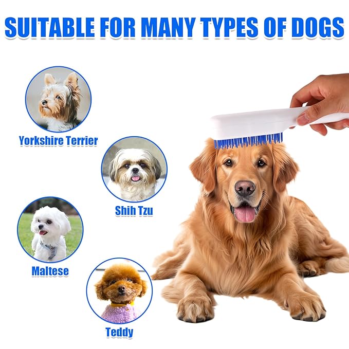 Stretchable Puppy Brush, Small Soft Dog Brush Yorkie Massaging Hair Comb Puppy Hair Grooming Tool for Shin Tzu Maltipoo Kitty Small Rabbit (White)