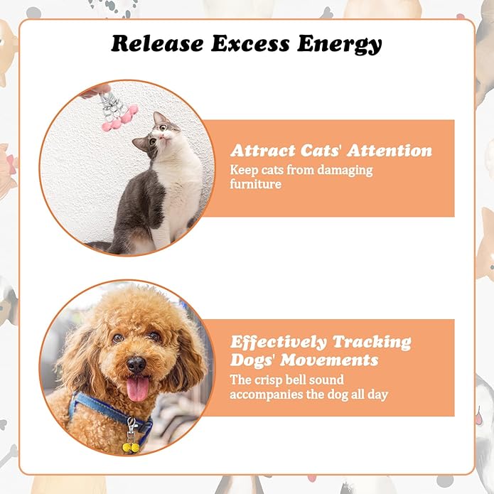 Ouligay 6 PCS Cat Bell for Collar Small Pet Bells for Dog Collars Mini Dog Collar Bells Loud Charm Colorful Pet Pendant Accessories for Training Dogs Training Bell Collars for Cat and Dogs