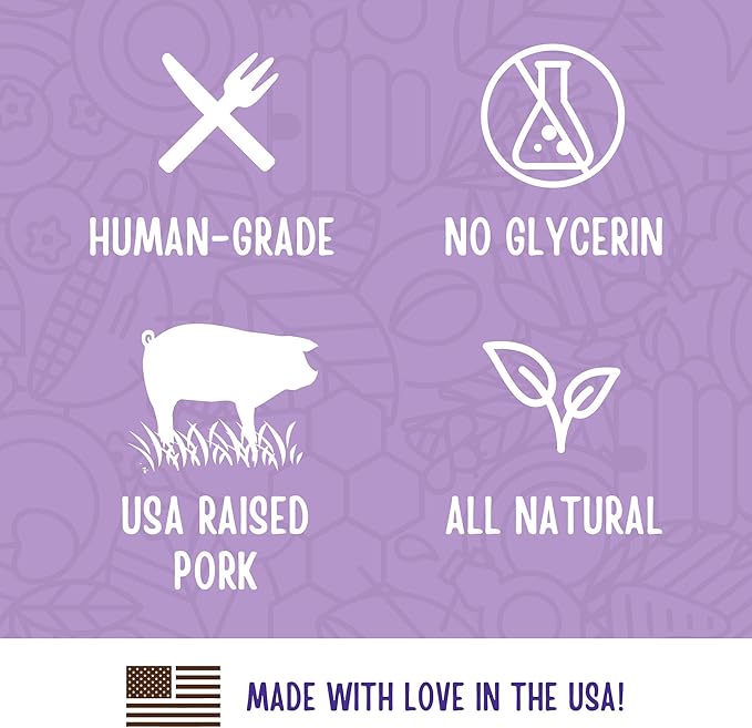 Full Moon Natural Cut Pork Jerky Healthy All Natural Dog Treats Human Grade Grain Free 10 oz,(Pack of 2)