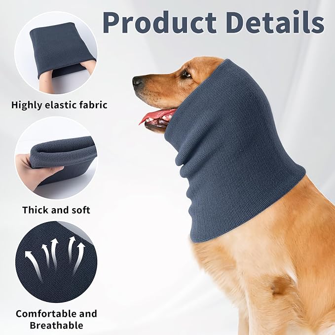 3Pack Dog Calming Hoodie for Small to Large Dogs High Elastic Pet Anxiety Relief Ear Wrap Cat Calming Collar Noise Reduce Protection for Fireworks,Thunder,Force Drying (Small+Medium+Large) (Grey)