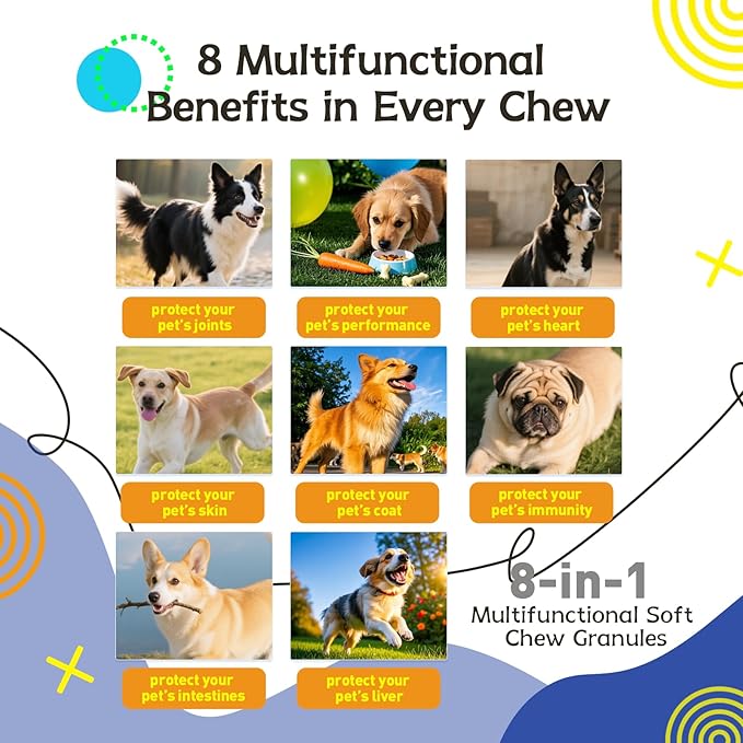 Dog Multivitamins,Chewable Dog Vitamins and Supplements for HIPS, Skin, and Coat,Dog Antibiotics-Multivitamins for Senior Dogs and Puppies,120 Tablets