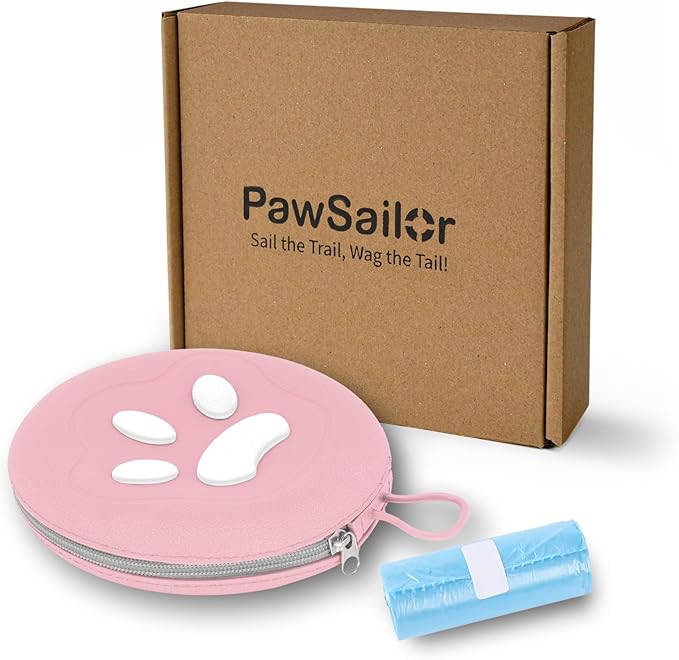 Collapsible Dog Bowls, 2-in-1 Pet Portable Travel Double Bowl Water Food Feeder Traveling Camping & Walking 25oz Pink