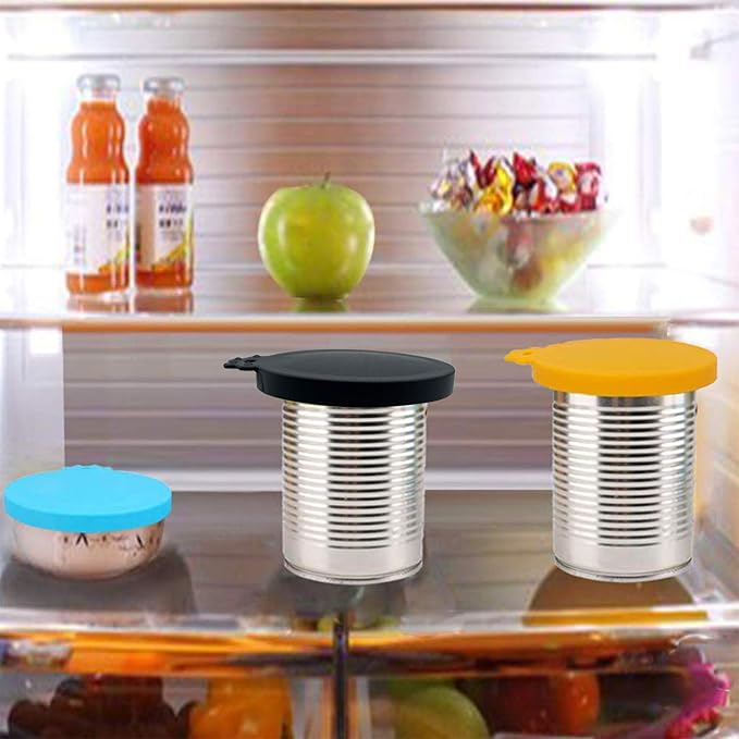 Food Can Covers/4 Pack/Universal BPA Free Silicone Dog Cat Tin Lids for Dog and Cat Food/Fits All Standard Size Can Tops for Pet Food Storage(Mix Color1)