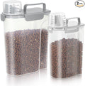 Dog Food Storage Container, Upgraded Large Nozzle BPA-free, 8-12 LBS Plastic Pet Food Storage Containers, With 4 Sealed Clasps, 1 Measuring Cup and Handle, Easy to Clean and Carry -2 Packs