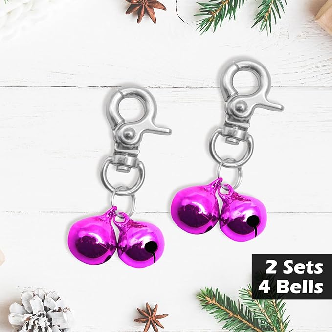 EXPAWLORER Pet Bells for Dog Cat Collar Charm - 2 Pack Cat Collar Accessories Bells Loud, Pet Jingle Ornament Training Pendant Neck Decoration, Tracker for Saving Birds, Purple
