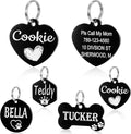 YEHANTI Dog Tags Engraved for Pets - Personalized Dog Tags with Lovely Icons, Durable Stainless Steel Pet ID Tags for Small Large Dogs Cats, Heart Custom Dog Name Tags Engraved on Both Sides, Large