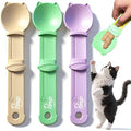 3 Pack Cat Treat Dispenser Spoon - Squeeze Cat Strip Feeder for Lickable Treats and Puree, Ergonomic Cat Treat Squeeze Spoon for Liquid Snacks & Wet Food, Mess-Free Pet Feeding Tool (Cat Round Style)