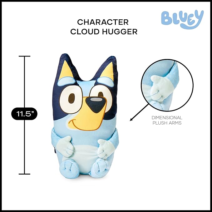 NORTHWEST Bluey Cloud Hugger Pillow – Ultra-Soft Plush Character – Officially Licensed Bluey Collectible – Lightweight Travel Pillow for Home, Office, or On-The-Go Comfort – 11.5 Inches