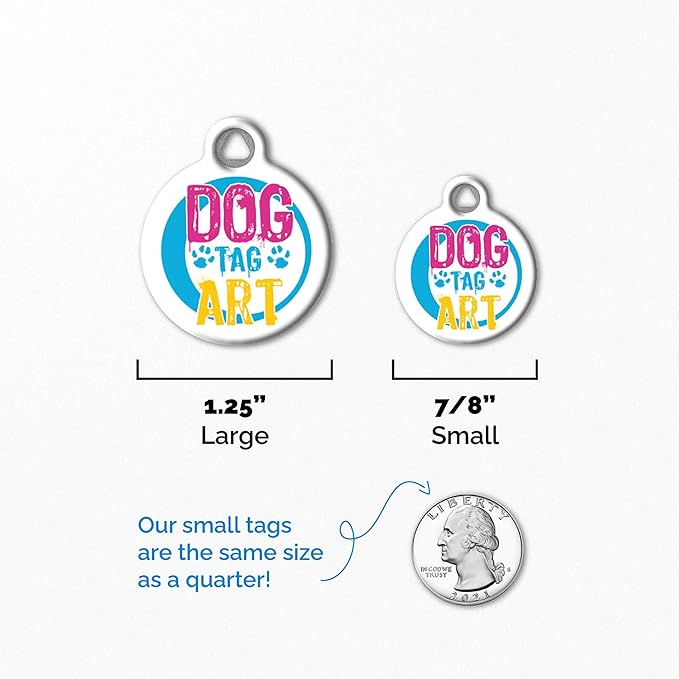 Dog Tag Art Star of David Religious Pet ID Tag for Dogs and Cats, Silent Polymer Coated Stainless Steel Jewish Nametag with Customized Identification Information - Large 1.25" Diameter