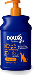 DOUXO® Skin & Coat SPA - Ultra-Safe 2 in 1 Conditioning Dog Shampoo, 16 fl oz, Cleans and Deeply Hydrates The Skin, Leaves The Coat Soft, Silky and Detangled
