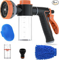 Pup Dog Wash Garden Hose Nozzle with Soap Dispenser for Car Washing, 10 Sprayer Pattern Dog Washing Hose Attachment Outdoor Use Dog Shower Attachment with Dog Brush for Pet Shower