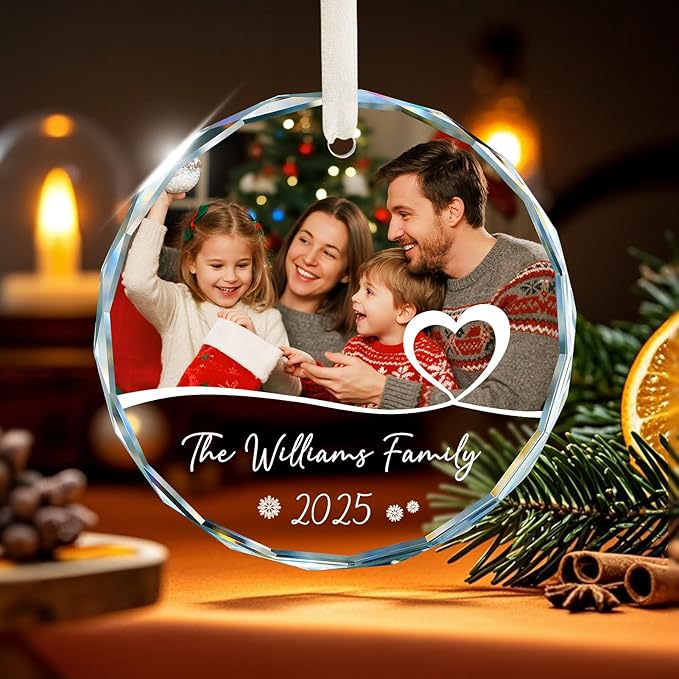 Personalized Christmas Ornaments, Family Christmas Ornament 2026, Photo Ornaments for Tree Decorations, Customized Keepsake Gift for Family, Dad, Mom, Him, Her, Couple