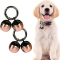 Bells for Dog Collars with Easy Clip Clasps, Suitable for Medium to Large Dogs, Extra Loud Pet Tracker, Durable Collar Charms (Rose Gold & Black, 2 Pack)