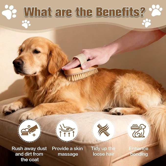 Soft Pet Palm Brush for Dog & Cat, Dog Palm Shampoo Brush for Grooming & Cleaning, Handle Brushes for Short & Long Haired Cat, Natural Pet Fur Care Oil for Reducing Shedding, Shining Coat