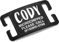 Deep Laser Custom Font Engraved Slide - No Noise Collar Tags, PVD Black Stainless Steel, 5 Lines of Personalized Text - Pet ID Name Tags for Dogs & Cats - Medium