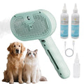 Pet Steam Brush for Dogs & Cats - 2-in-1 Deshedding & Detangling Tool with Steam Spray, Anti-Static Grooming Brush for Long/Short Haired Pets, Waterless Cleaning & Massage(Green)