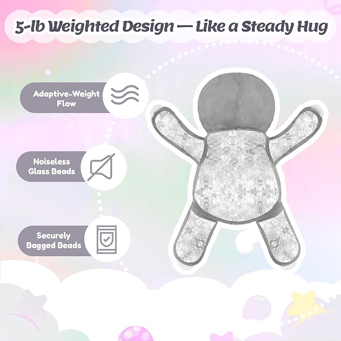 BRICHOEE Weighted Stuffed Animals, 5 lbs Sloth Plush Sensory Weighted Sloth Stuffed Animals, Cute Plush Toy Caliming Plushie Pillow Birthday Gifts for Adults Baby Kids Boys Girls