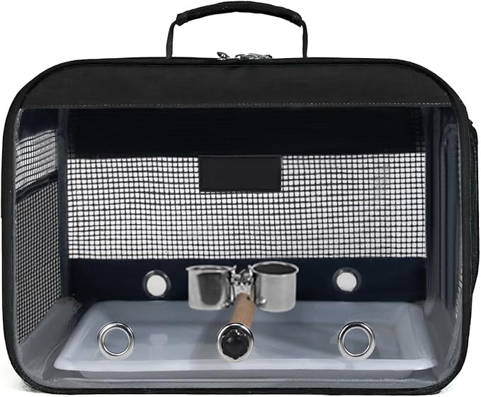 Breathable Small Avian Carrier Backpack Ideal for Short Outings with Built in Food and Water Containers Pet Bird Carrier