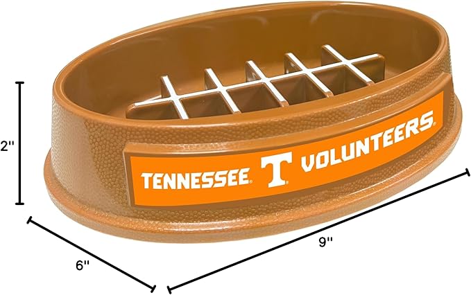 NCAA Super-Bowl - Tennessee Volunteers Slow Feeder Dog Bowl. Football Design Slow Feeding Cat Bowl for Healthy Digestion. Non-Slip Pet Bowl for Large & Small Dogs & Cats