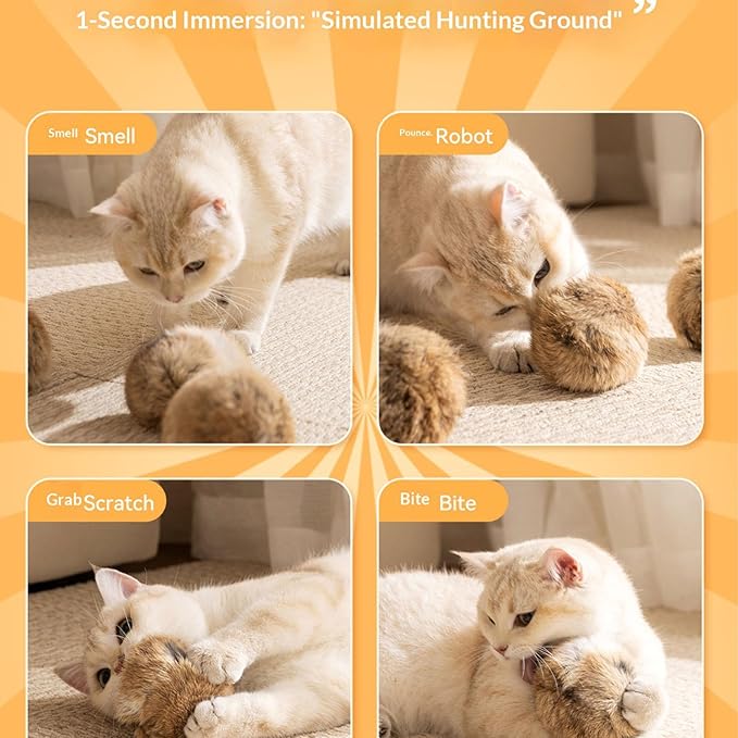 Rabbit Fur Ball Cat Toy, Soft and Comfortable, Durable and Scratch-Resistant, Won't Hurt Claws or Teeth, Self-Entertainment and Entertainment, Interactive Cat Toy (12 PCS)
