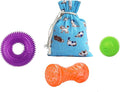 Ycozy 3 Pack Dog Squeaky Toys for Small/Medium Dogs Aggressive Chewers TPR Rubber Dog Chew Toys Puppy Teething Toys Resistant Storage Bag Included