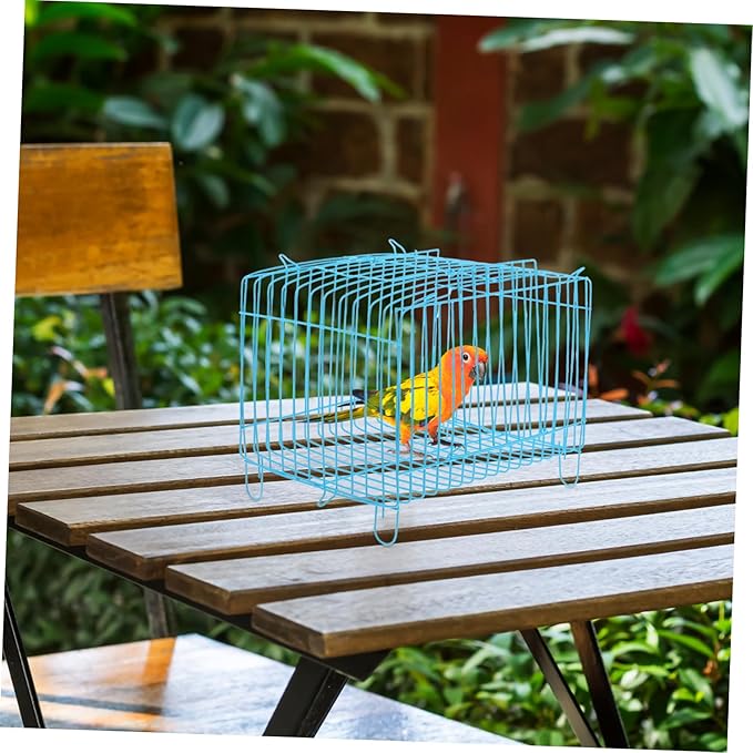 Toyvian Travel Parrot Cage Portable Metal Bird Carrier for Parakeets and Cockatiels Breathable Wire Structure for Enhanced Airflow for Outdoor Use