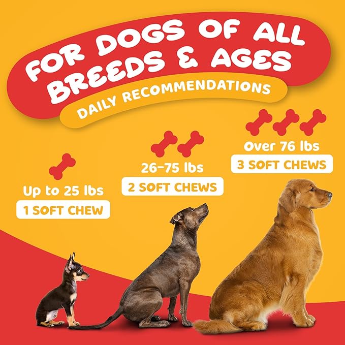 Paw Science Dog Vitamins and Supplements - 20-in-1 Multivitamin Treats for Dogs - Glucosamine, Probiotics, Wild Alaskan Salmon Oil, Chondroitin, MSM & More - Peanut Butter Flavor - 90 Count