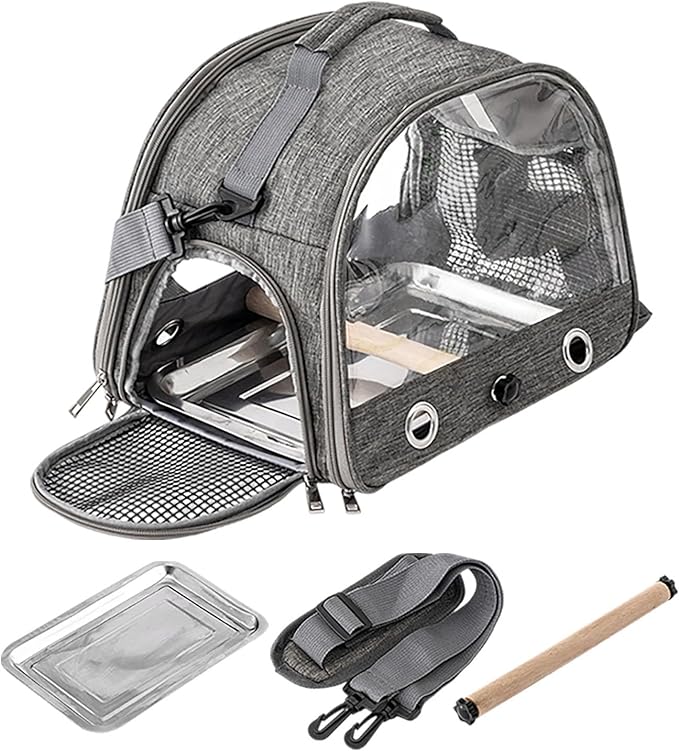 Portable Bird Carrier, Small Bird Travel Cage Carrier for Small Medium Parrot, Lightweight & Breathable Bird Cage with Zipper for Vet Visit Shopping and Outdoor Adventure (Color A)