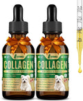Liquid Collagen for Dogs, Natural Dog Collagen for Skin & Coat Support, Immune Support, Joint & Mobility Care with MSM, Middle-Aged and Older Dogs (Bacon Flavor - 60ml 2 Pack)