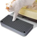 Cat Ramp Litter Box Step, Small Senior Cat Litter Box Mats Ramp for Floor with Filter Function, Low Entry Cute Cats Food Mat Stairs Prevent Tracking, Silicone Small Boxs Shield Catcher Mat Dark Grey