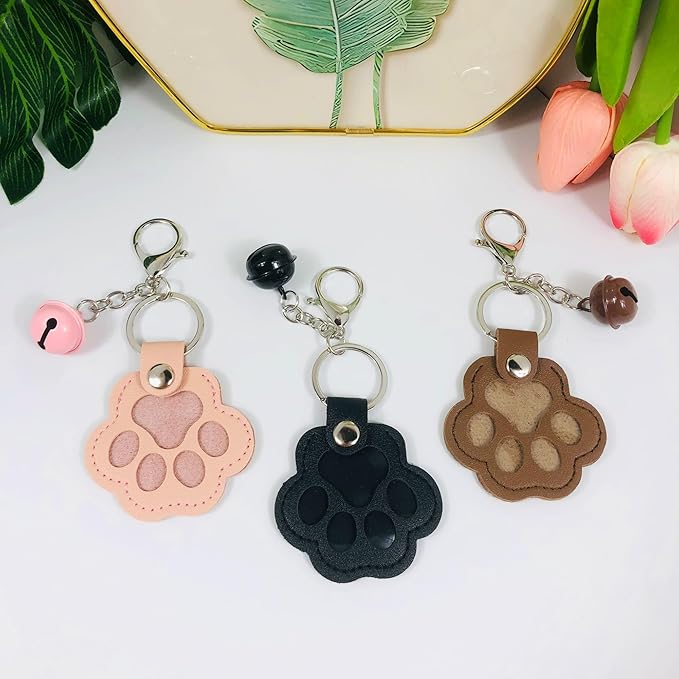 Pet Hair Storage Keychain, Dog Cat Fur Container Collector Keepsake, PU Leather Memorial Keyring, Collar Bag Charms