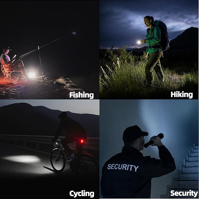 2-in-1 UV Flashlight 365nm & High Lumens LED, 5000mAh Rechargeable Tactical Torch, Zoomable Black Light for Pet Urine Detector, Rock Hunting, Resin Curing, Scorpions