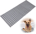 Non Slip Dog Bath Mat for Tub, Quick Drain Pet Bathtub Mat, 35.4 x 15.7 Inch Trimmable Non Slip Shower Pad with Drain Holes and 216 Suction Cups for Pet Bathing, Dog Shower Attachment (Grey L)
