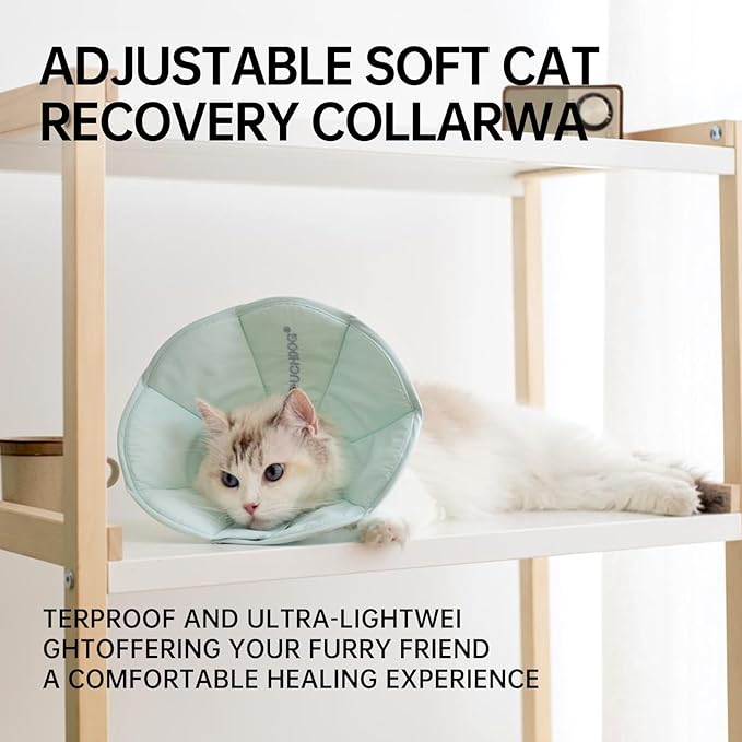 Touchdog Soft Cat Cone Collar, Waterproof Recovery Collar for Cats After Surgery, Lightweight Elizabethan Collar for Kittens, Small to Large