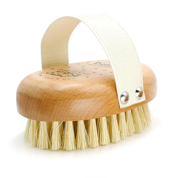 Soft Dog Brush, Pets Palm Brush for Dog and Cat Grooming - Bristle Brush for Dogs Short Haired - Soft Bristle Dog Brush Handheld - Ideal for Small Dogs Daily Gentle Grooming Brush (Beechwood)