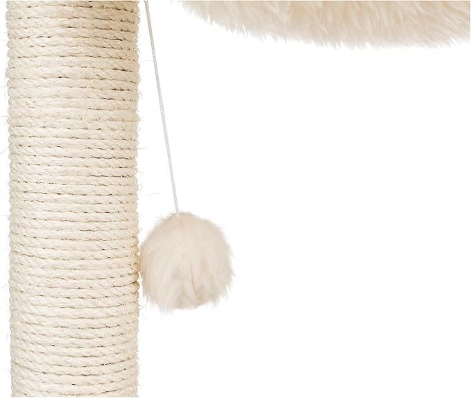 TRIXIE Baza Scratching Post with Hammock | 16" Base, Cream, Small